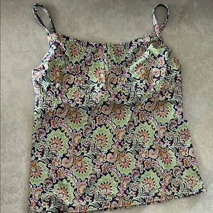 Lands' End Pink and Green Swim Tankini